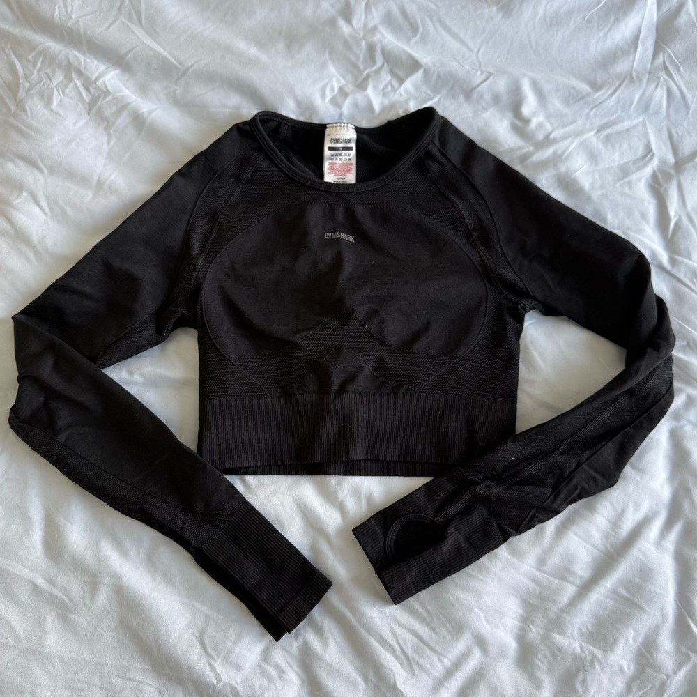 Gymshark Black Long Sleeve Crop Top